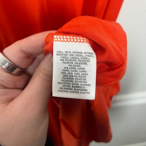 Anthropologie Maeve Red-orange Abroad Midi Length Sleeveless Trumpet Skirt Dress - Picture 7 of 14